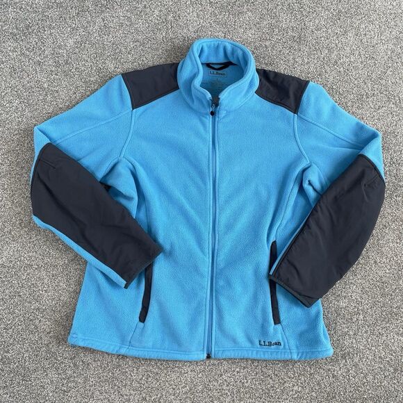 LL Bean Polartec Windpro Women's Fleece Jacket Full Zip Blue Size Large - Picture 1 of 11
